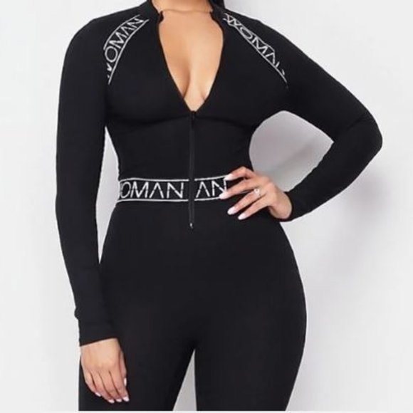 Pants - Woman Print jumpsuit w/front zipper